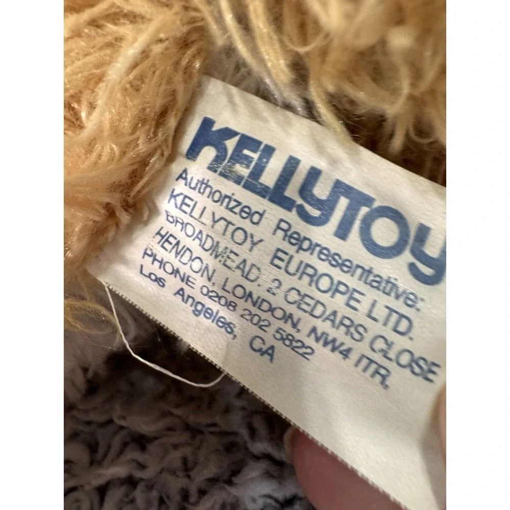 Vintage Kellytoy Brown White Floppy Puppy Dog Plush Stuffed Animal 16